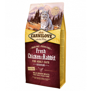 Carni Love Cat Fresh Chicken/Rabbit sausas maistas katėms