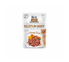 Brit Care Fillets in Gravy Hearty Duck konservai katėms 