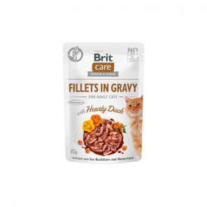 Brit Care Fillets in Gravy Hearty Duck konservai katėms 
