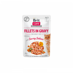 Brit Care Fillets in Gravy Savory Salmon konservai katėms