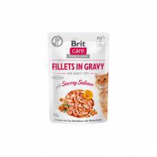 Brit Care Fillets in Gravy Savory Salmon konservai katėms